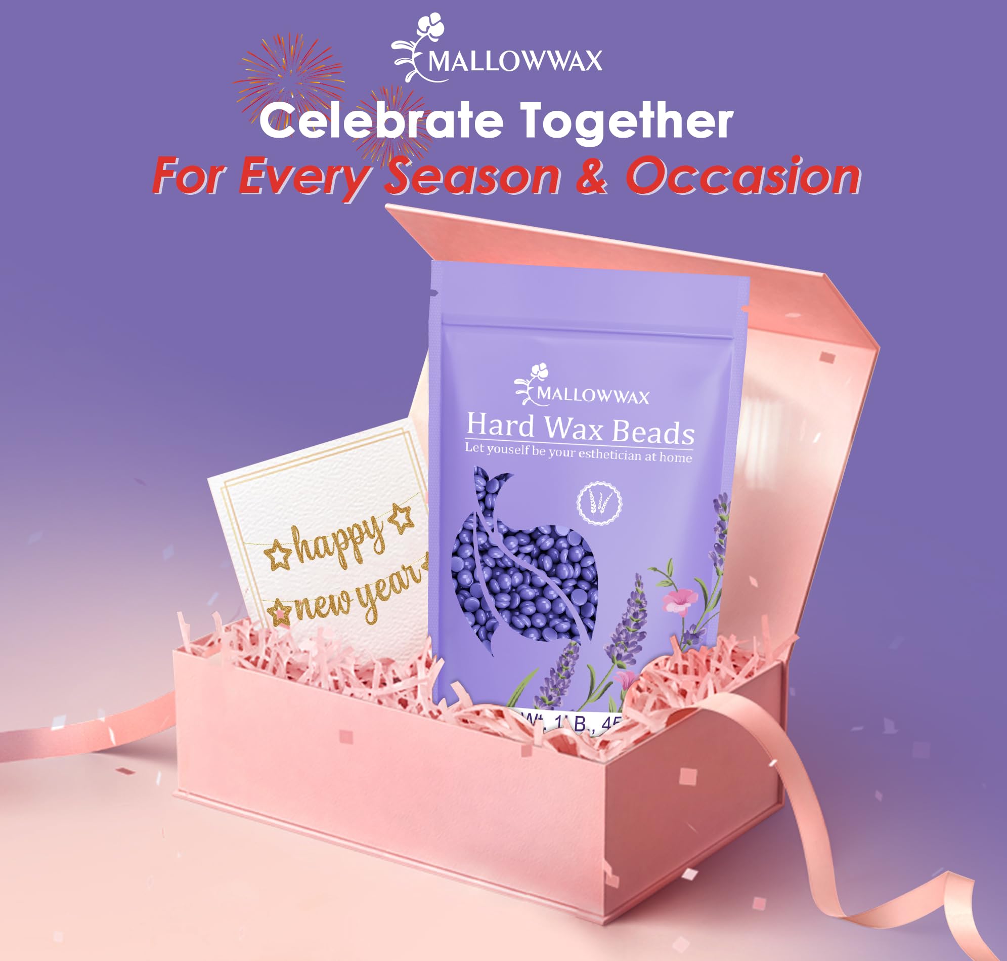 Mallowwax underarms wax beads suited for sensitive skin use.