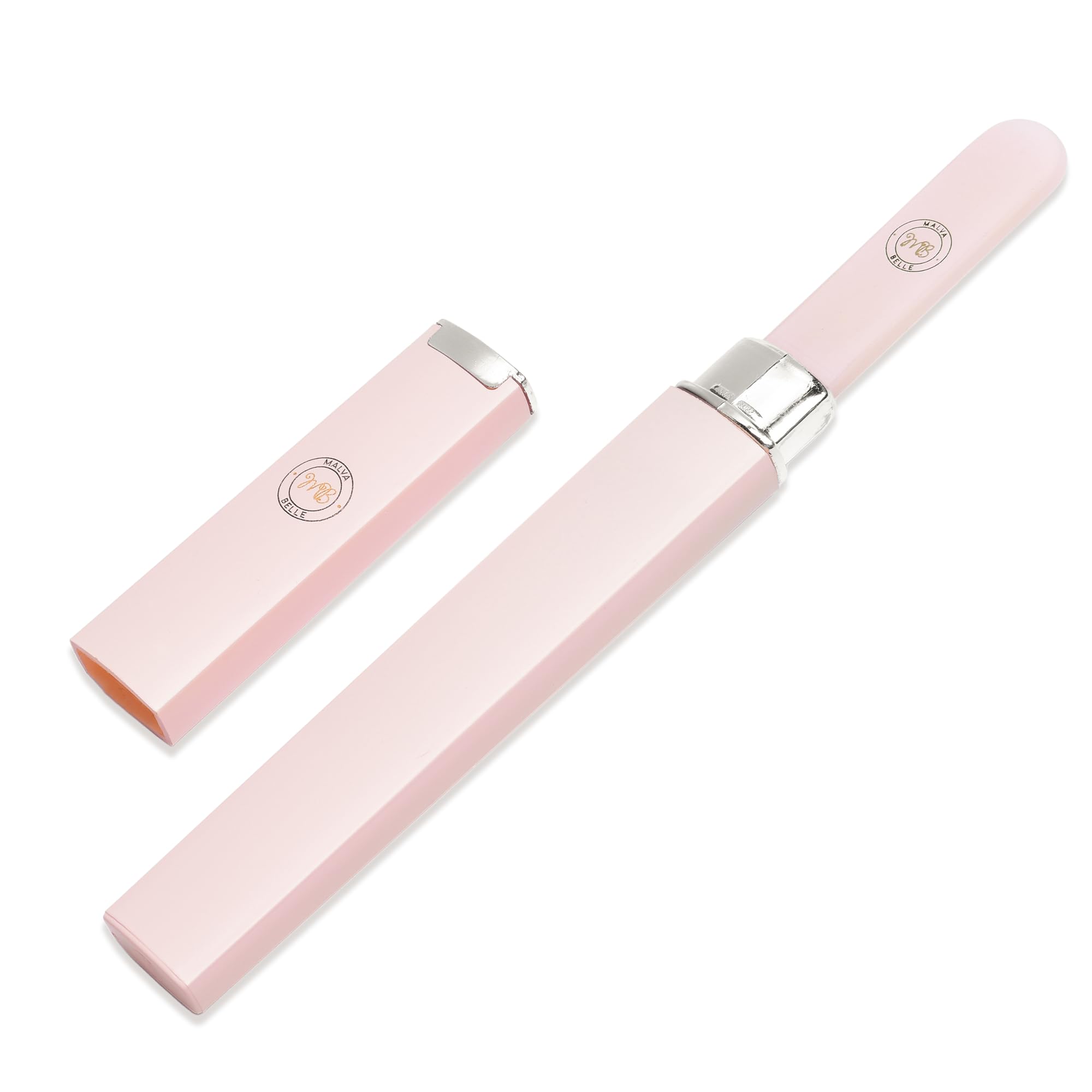 Malva Belle crystal nail file close-up with pastel pink finish for precise shaping.