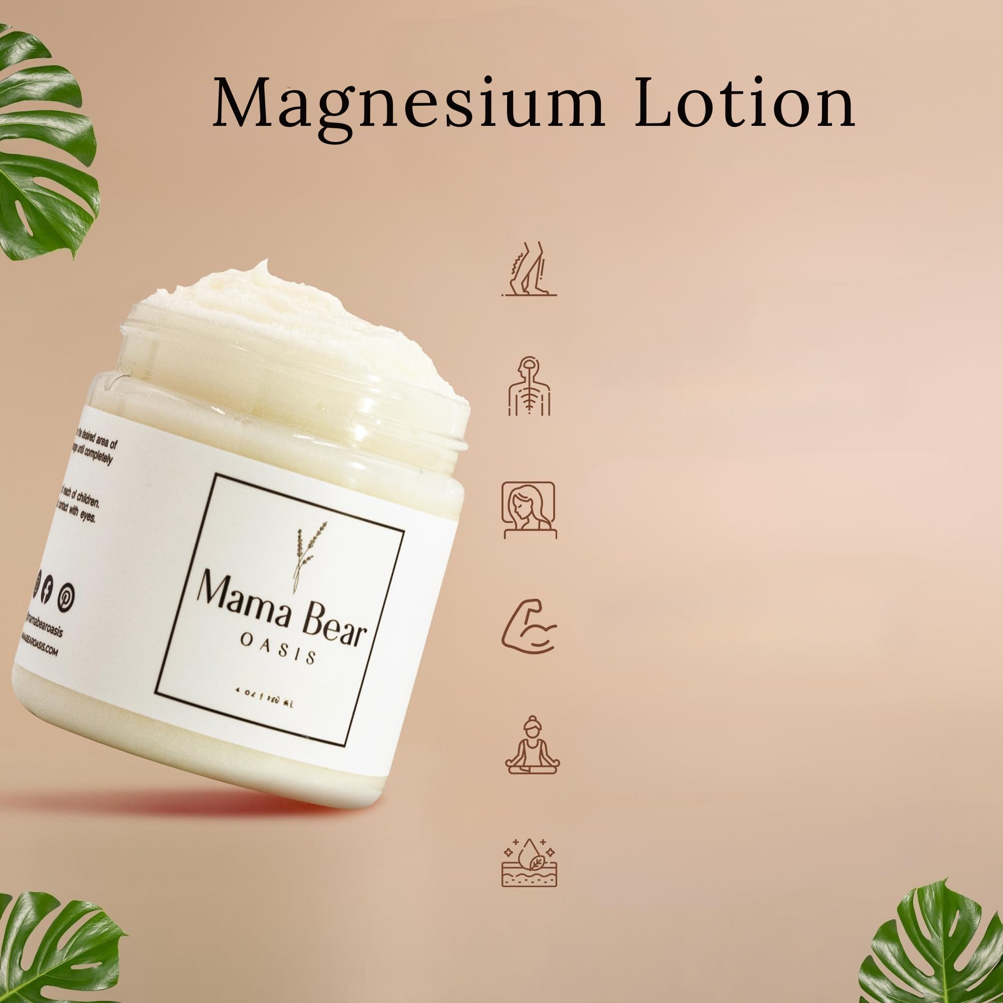 Mama Bear Oasis lavender magnesium lotion being applied to hands and feet