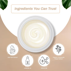 Creamy texture of Mama Bear Oasis lotion for a soothing hand massage
