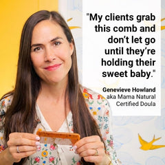 Mama Natural labor comb is water-safe for easy cleaning in the shower