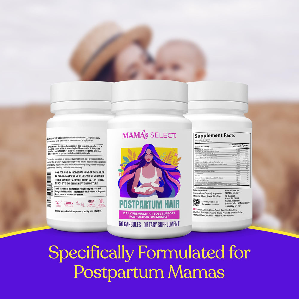 Mama's Select brand logo visible to reinforce trusted postpartum support.