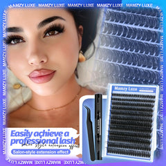 Mamzy Luxe 240-pcs clusters pack with 10-18mm lengths for versatile DIY lash looks.