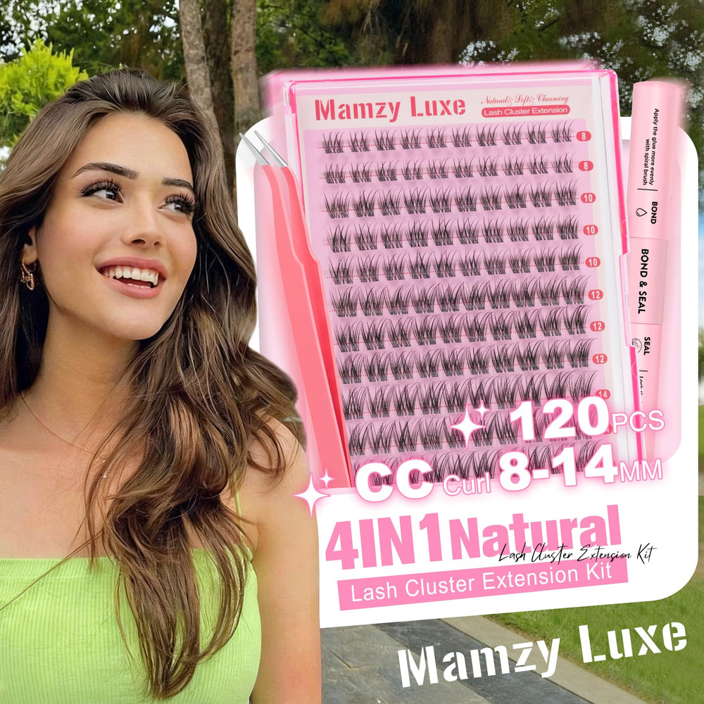 Mamzy Luxe CC-curly lash clusters blend with natural lashes for balanced volume
