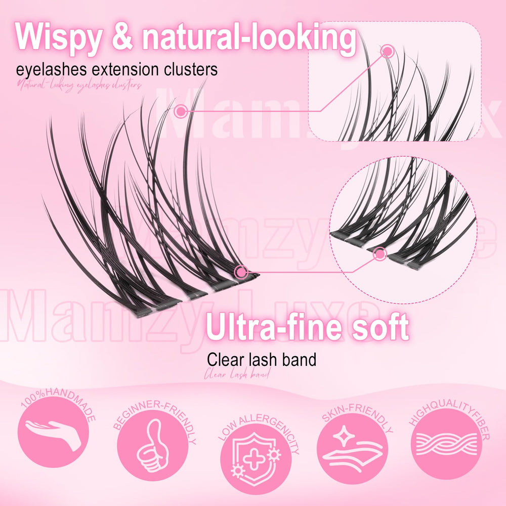 Mamzy Luxe lash tweezers enable precise cluster placement