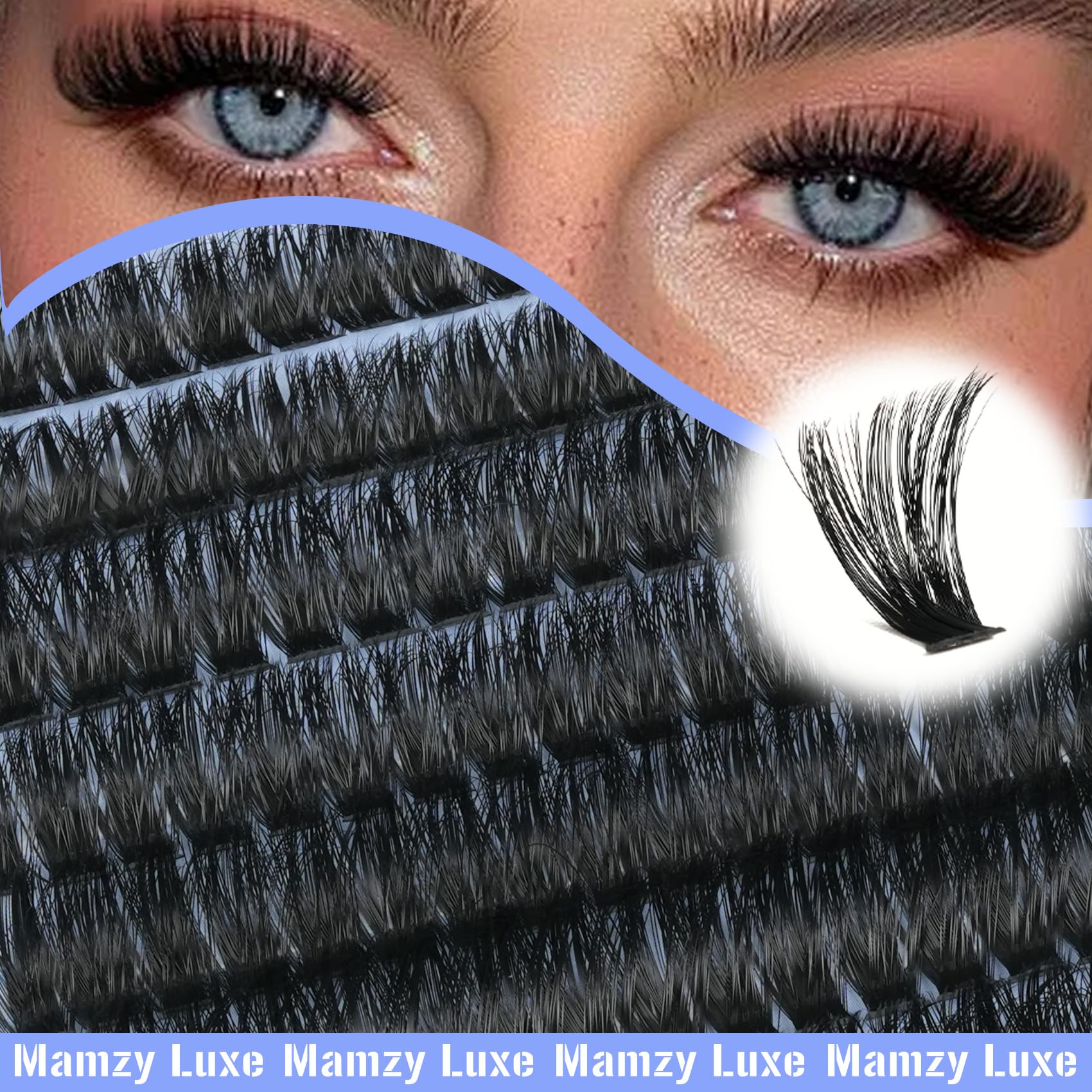 Mamzy Luxe packaging with included accessories for ready-to-use lash kit.