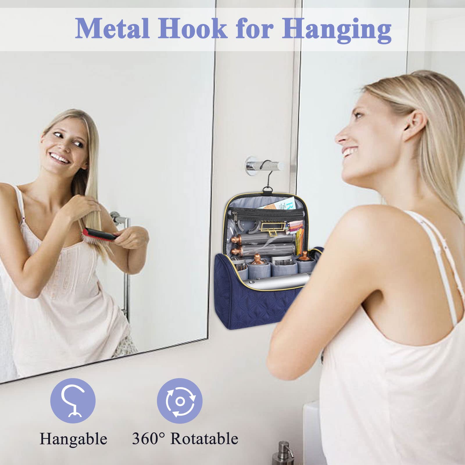 Durable metal zippers ensure longevity during frequent travel.