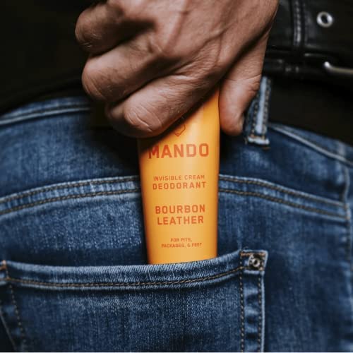 Mando logo with 3-ounce size for travel-friendly convenience.