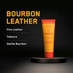 Mando deodorant tube close-up emphasizes skin-safe, baking-soda-free design.
