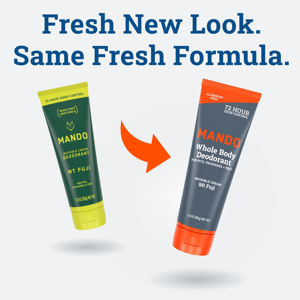 Mando aluminum-free formula designed for sensitive skin and daily comfort.