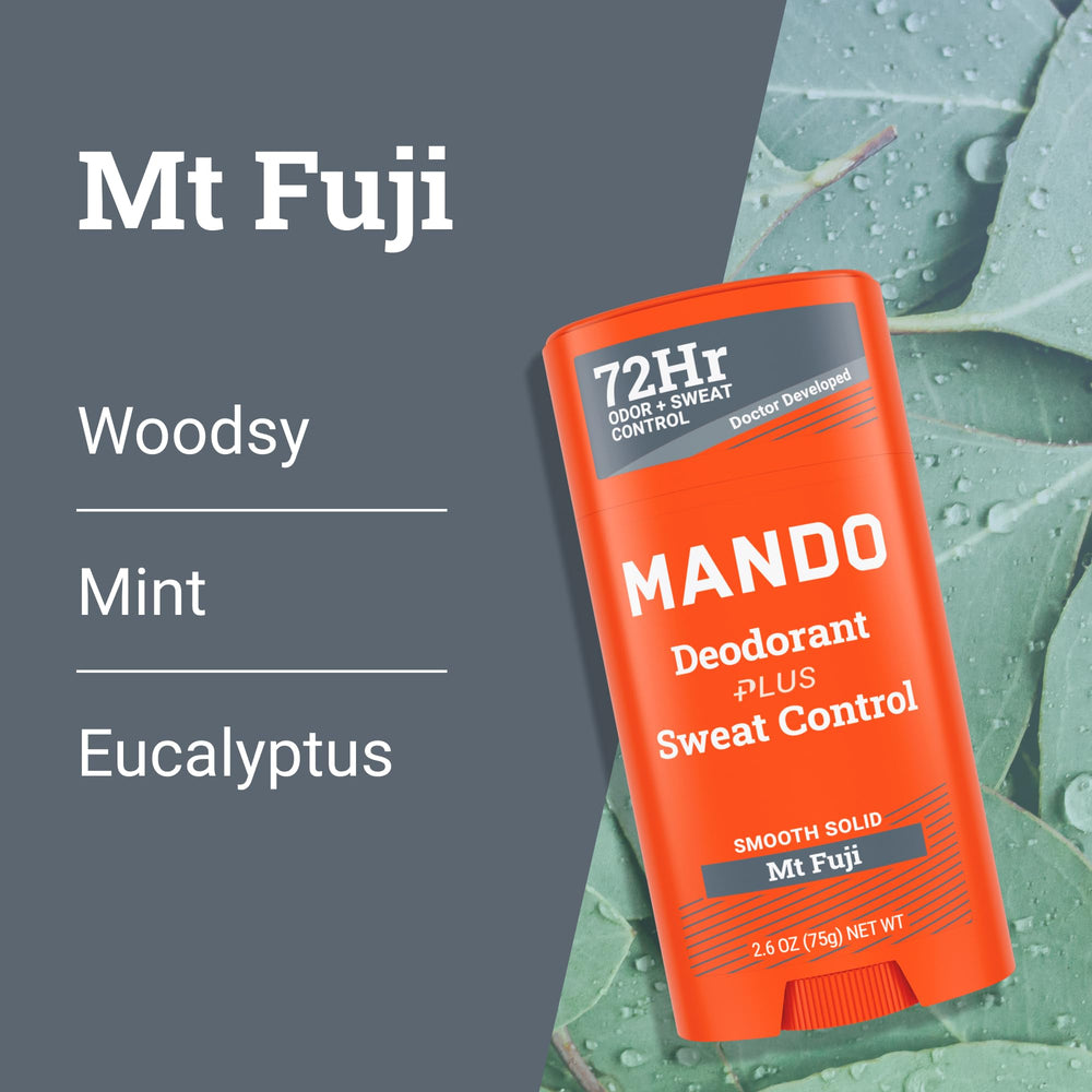 Mando skin-safe-formula panel emphasizes dermatologist-approved, gentle ingredients.