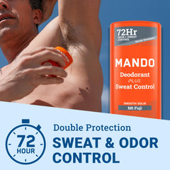 Mando antiperspirant stick ready for quick, effective underarm protection.