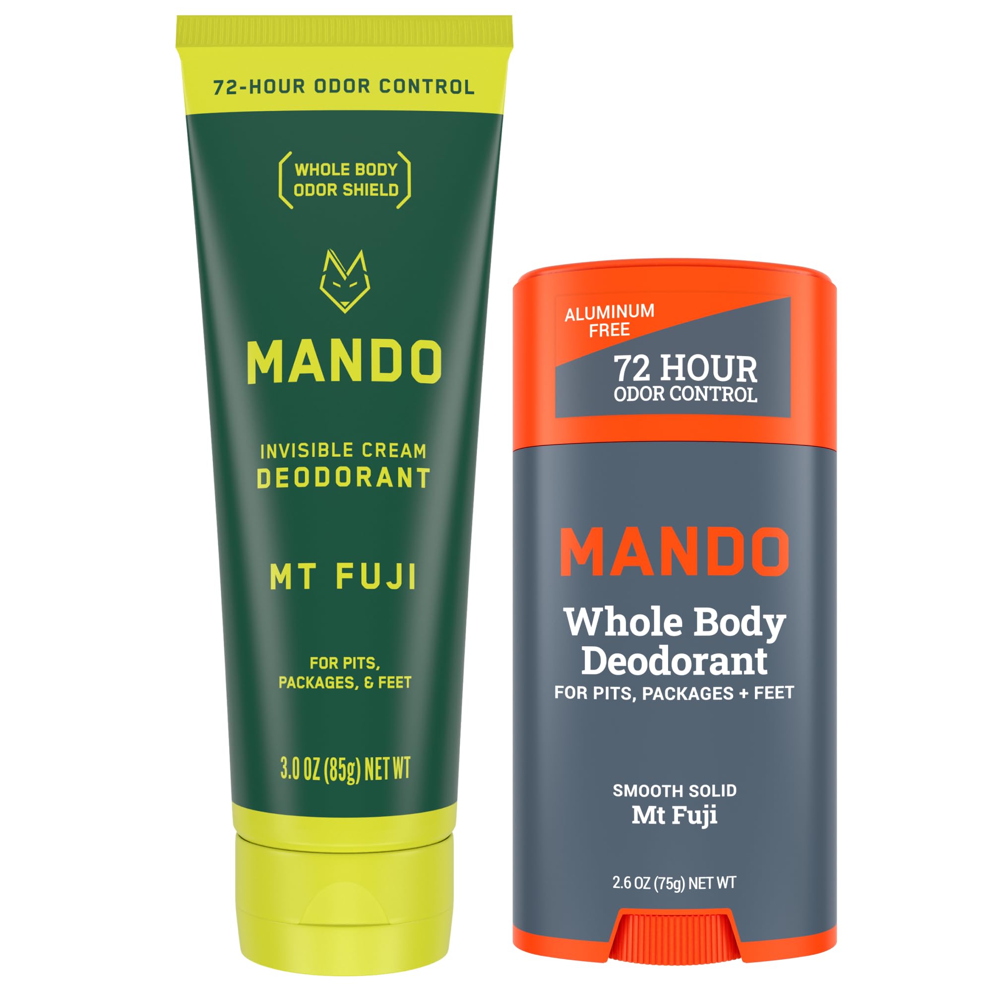 Mando baking-soda-free formula reduces irritation while guarding against odor.