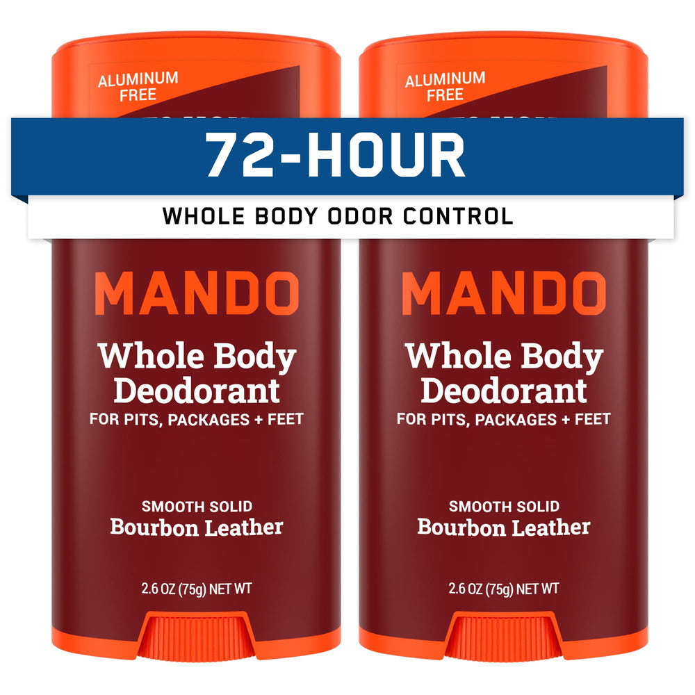 Mando Bourbon Leather smooth solid stick applied for all-day odor control