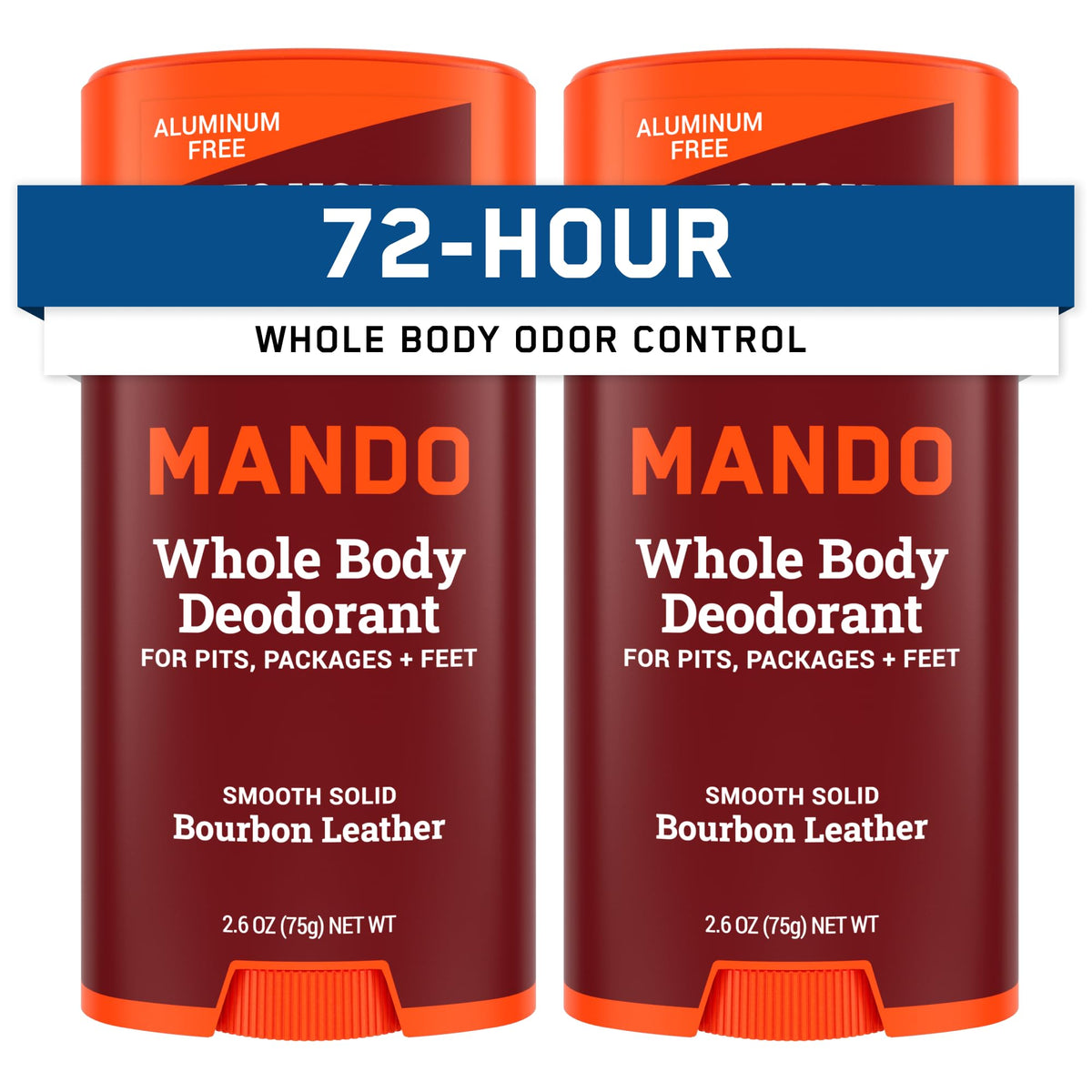 Mando Bourbon Leather smooth solid stick applied for all-day odor control
