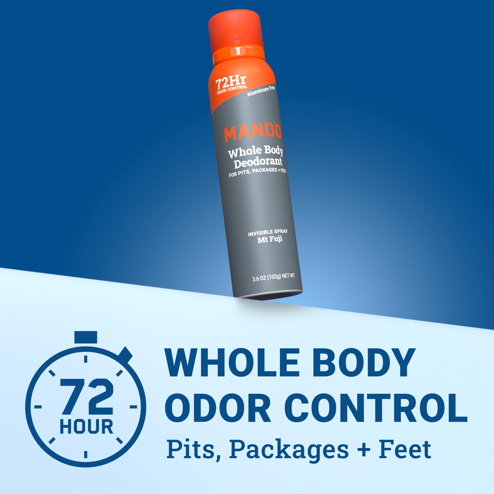 Mando invisible spray application close-up highlights quick, clean odor control.