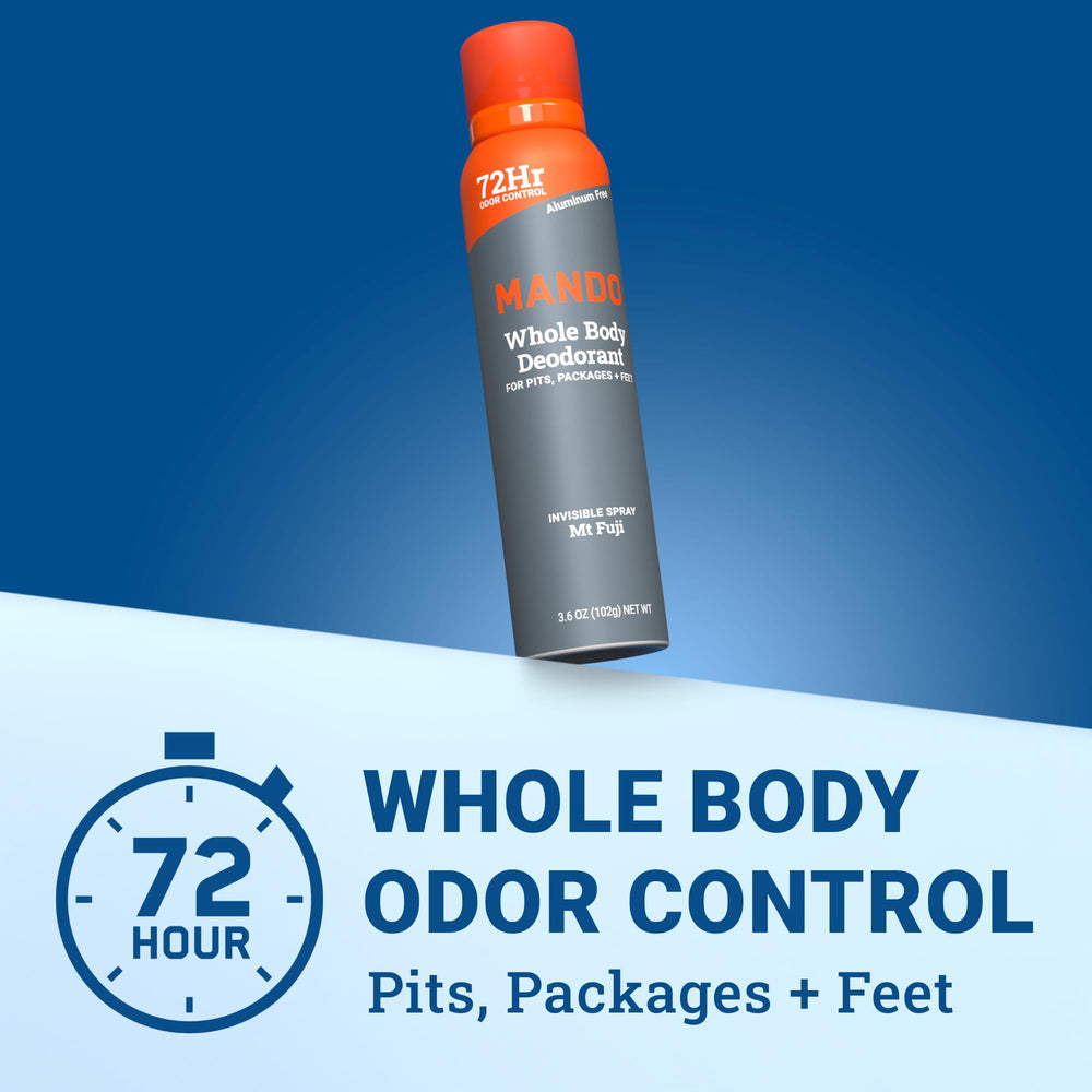 Mando invisible spray application close-up highlights quick, clean odor control.