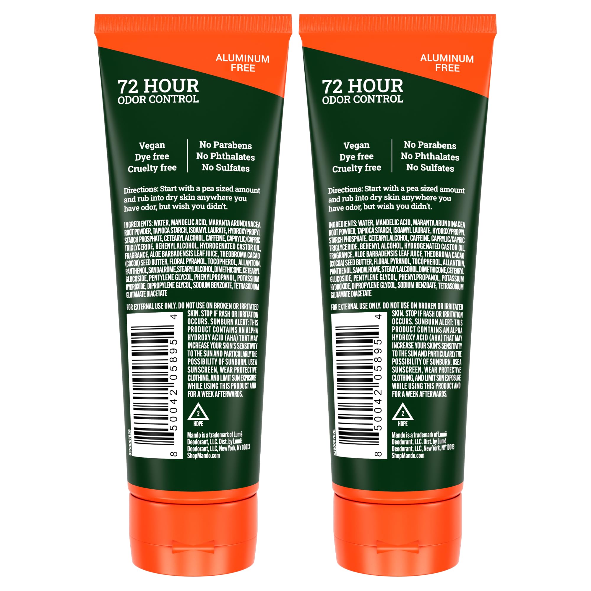 Mando odor-control across pits, groin, and feet for everyday freshness.