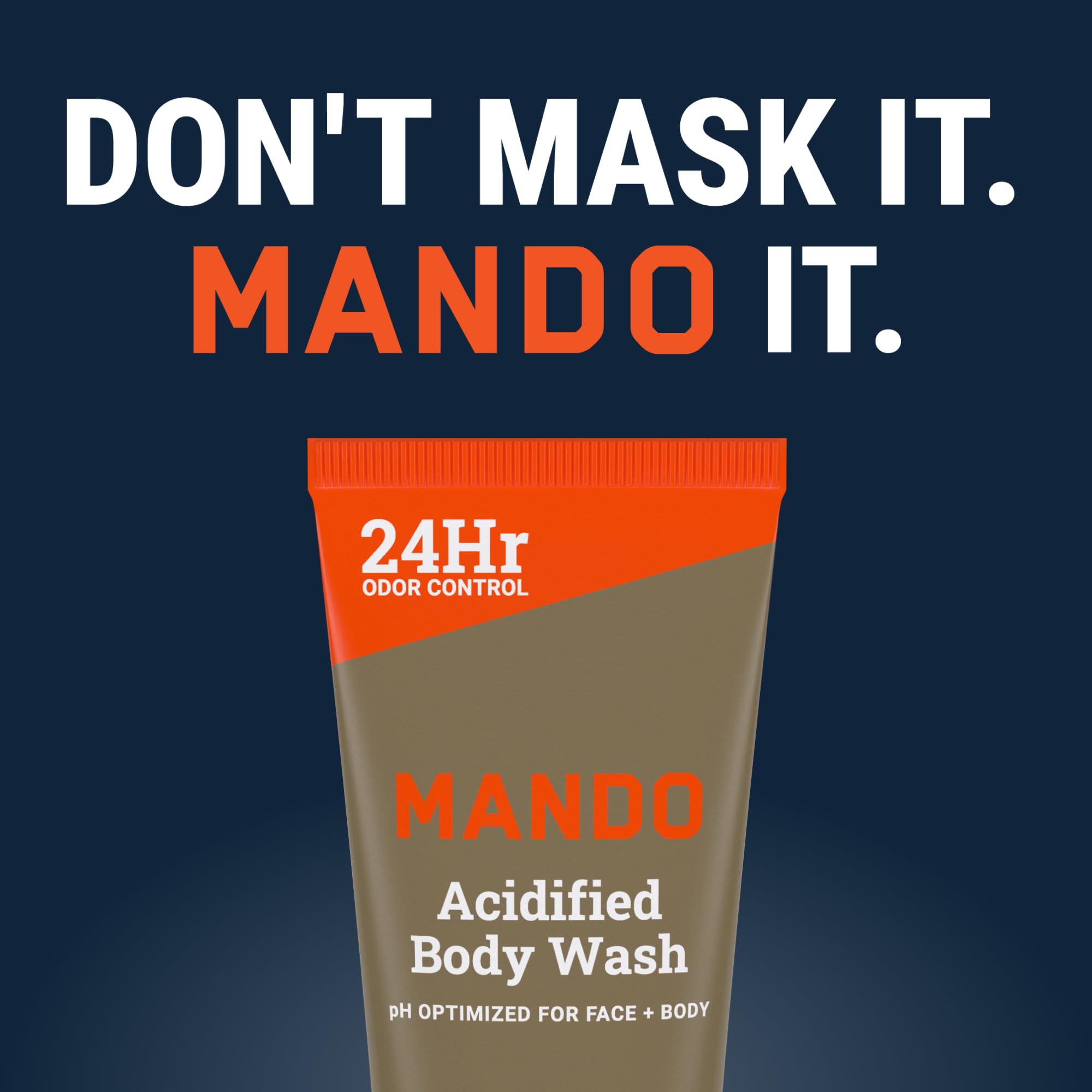 Mando Odor Shield application scene illustrating daily wash routine.