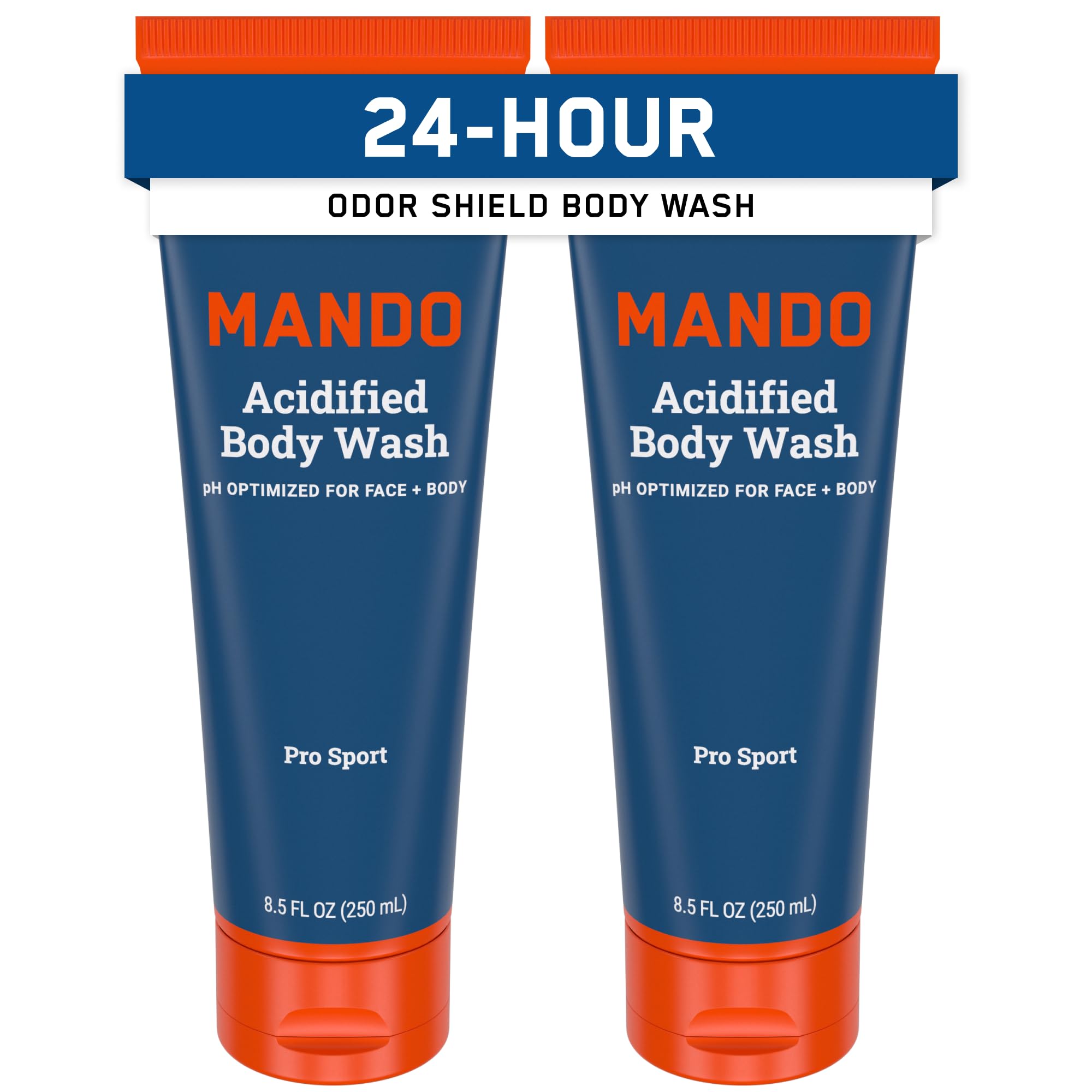Mando Odor Shield bottle front view highlighting the label for long-lasting freshness.