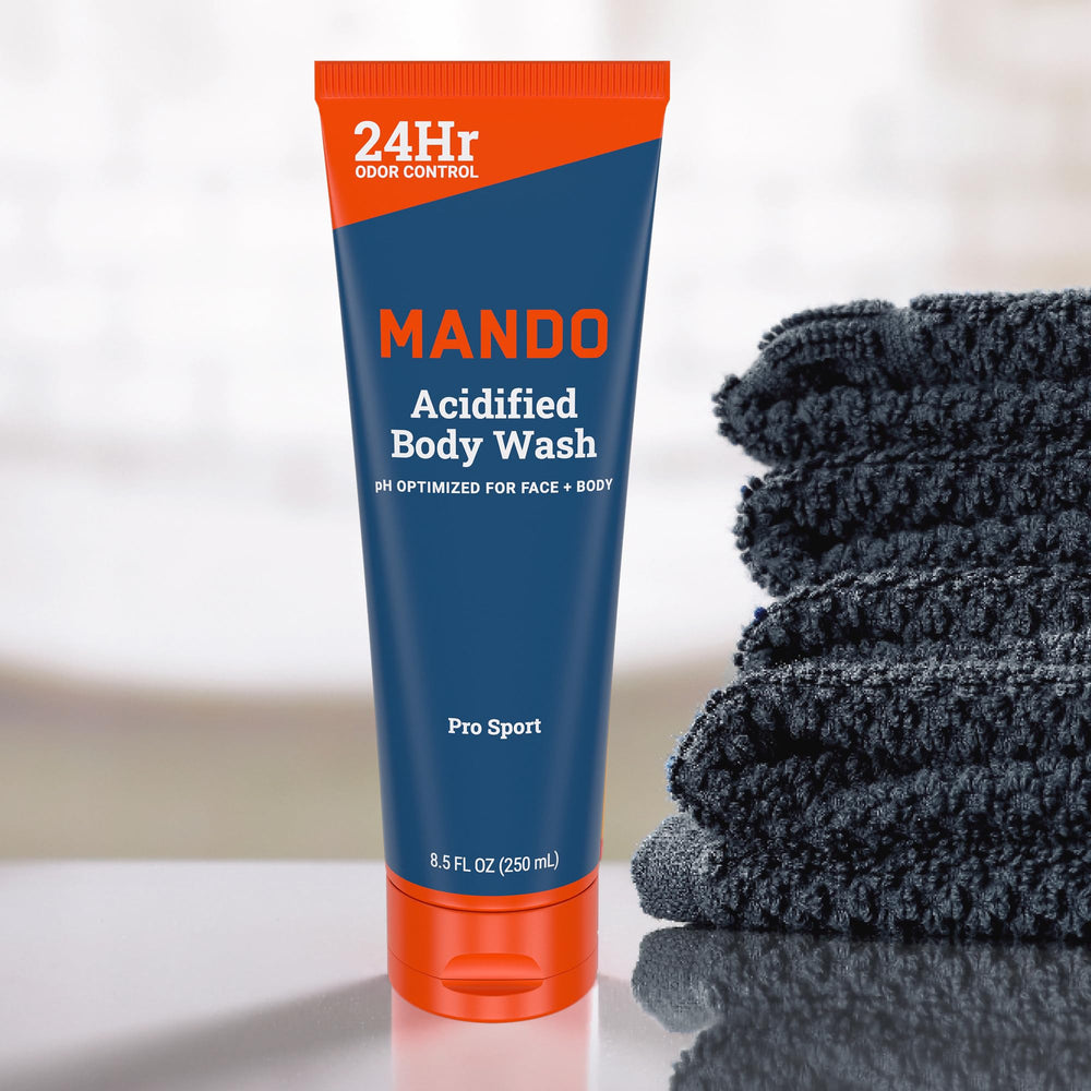Mando Odor Shield in gym bag for workouts and on-the-go freshness.