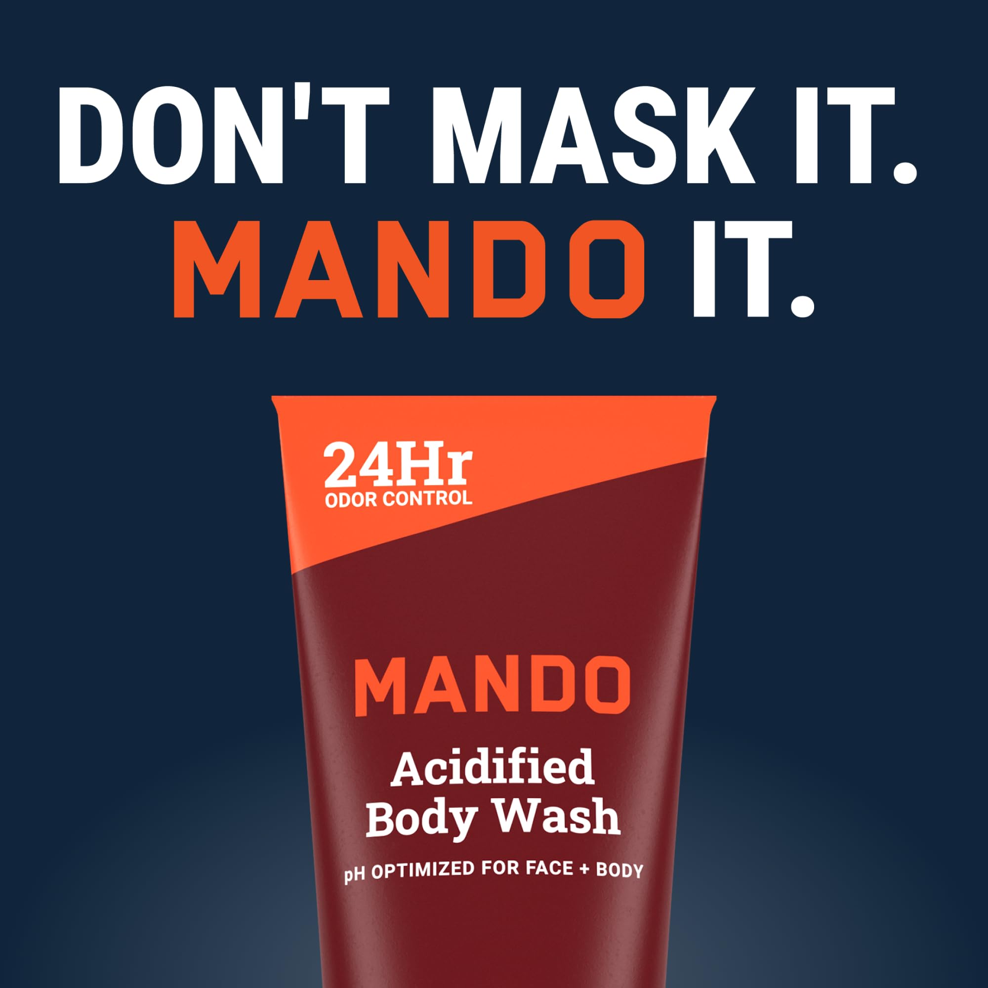 Mando Odor Shield Body Wash with mandelic acid leaves skin feeling fresh.