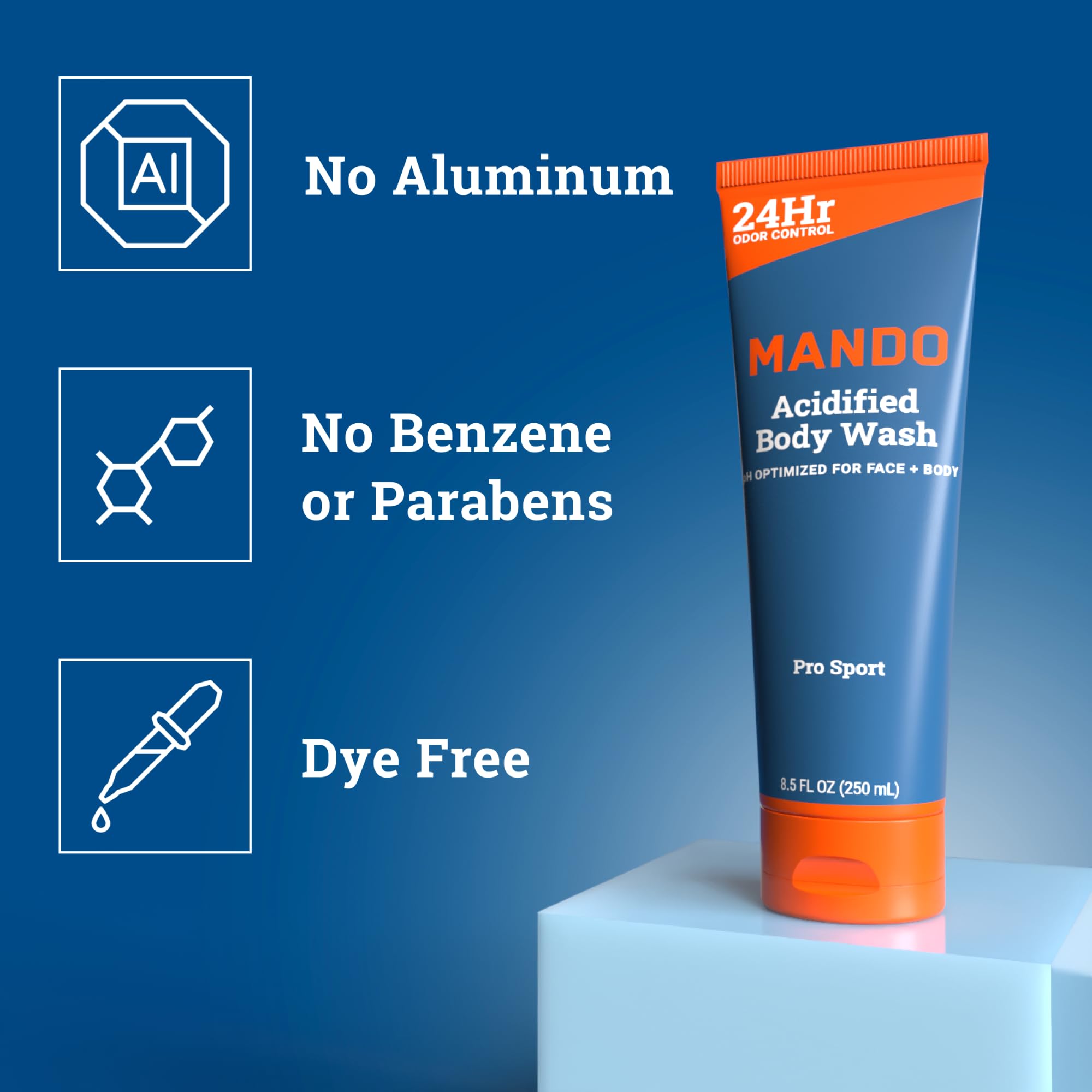 Mando Odor Shield 2-pack display shows value and convenience for workout and home use.