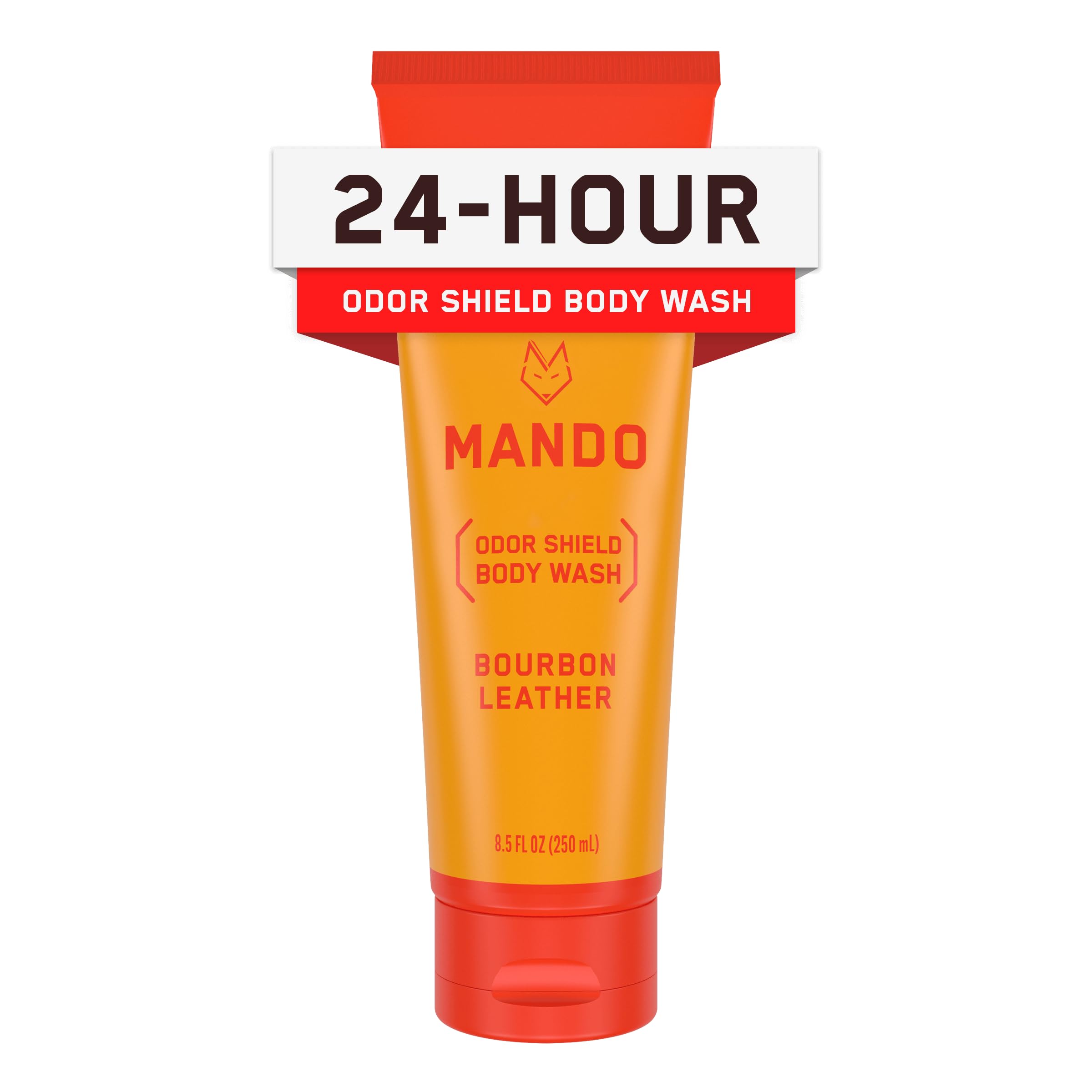 Mando Odor Shield bottle with bourbon leather scent offers long-lasting freshness.