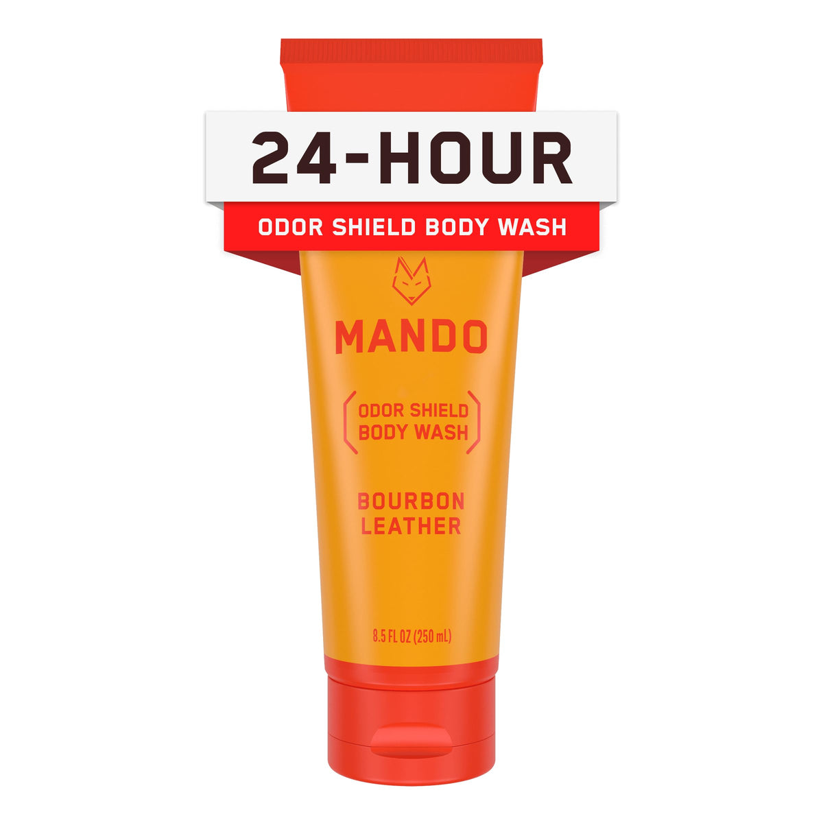 Mando Odor Shield bottle with bourbon leather scent offers long-lasting freshness.