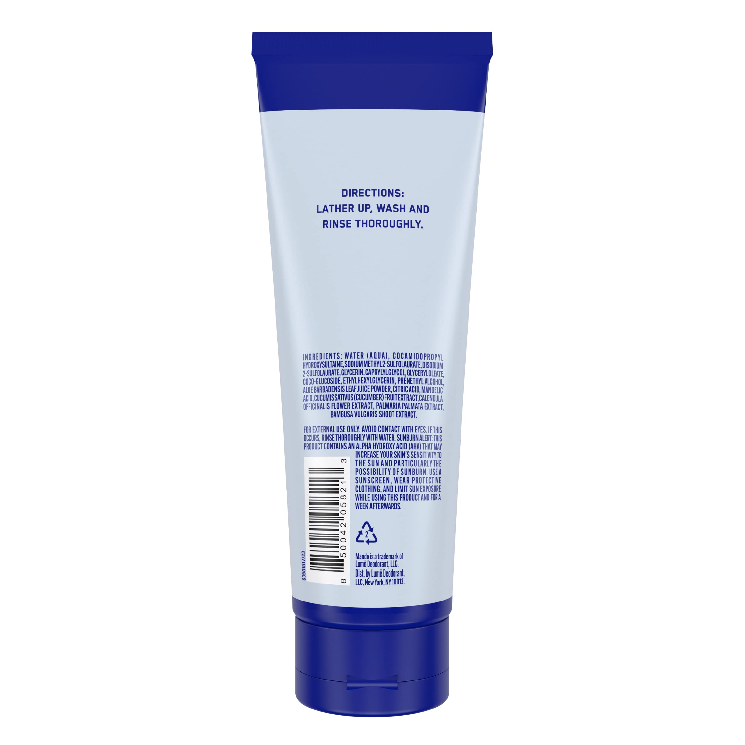Mando Odor Shield bottle cap top highlights the skin-safe formula.