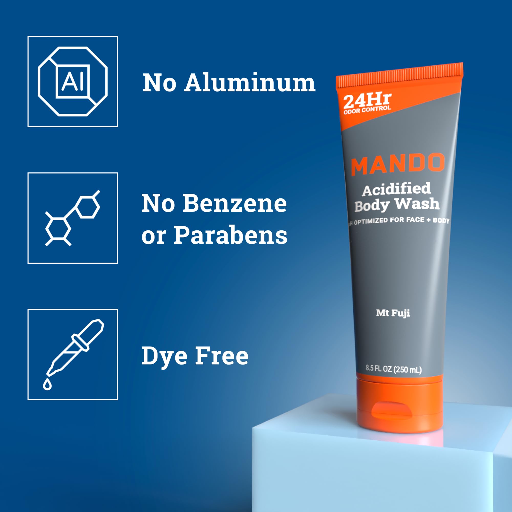 Mando Odor Shield creamy lather ready for shower routine