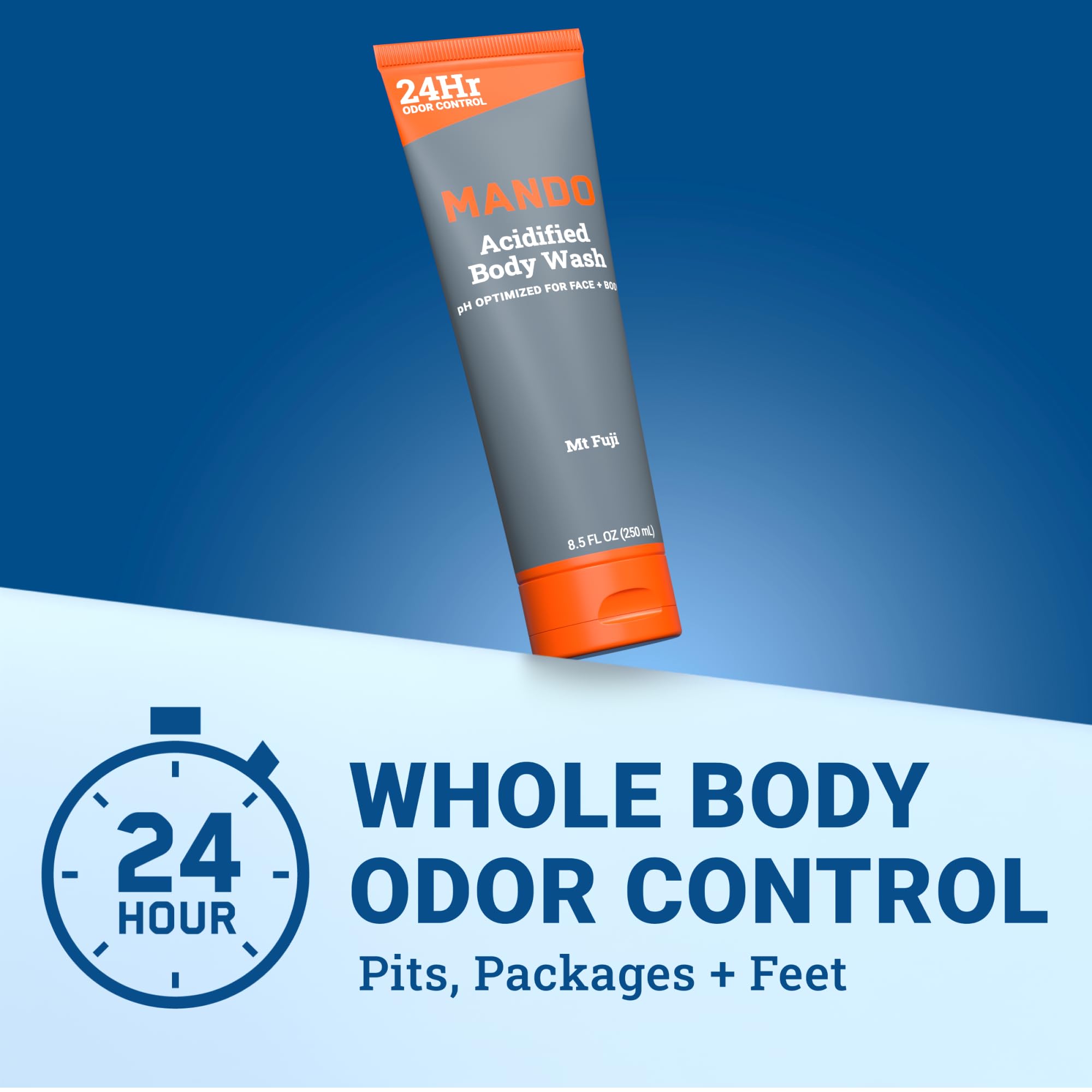Mando Odor Shield label closeup highlights mandelic acid formula