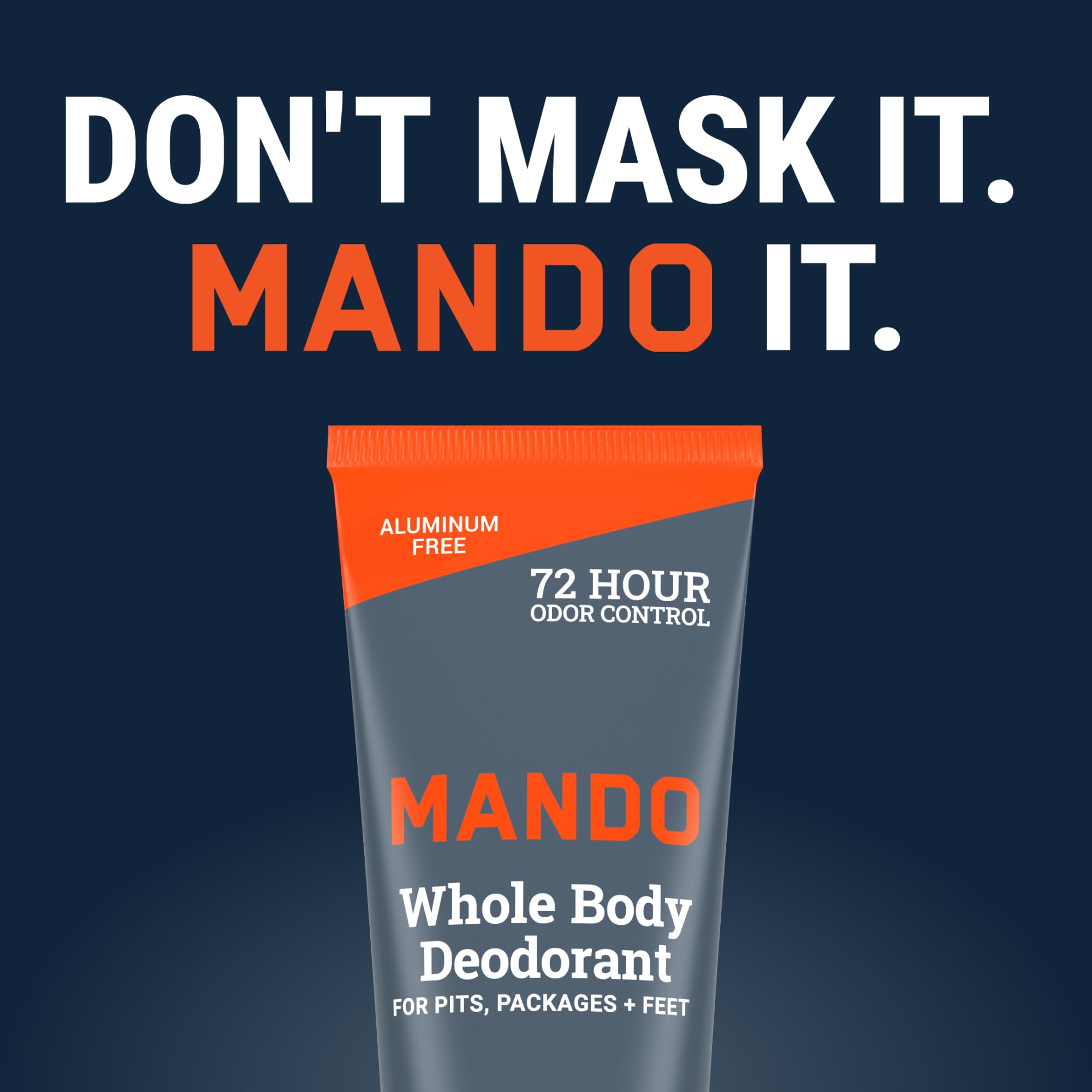 Mando packaging side view highlighting compact 3-ounce size