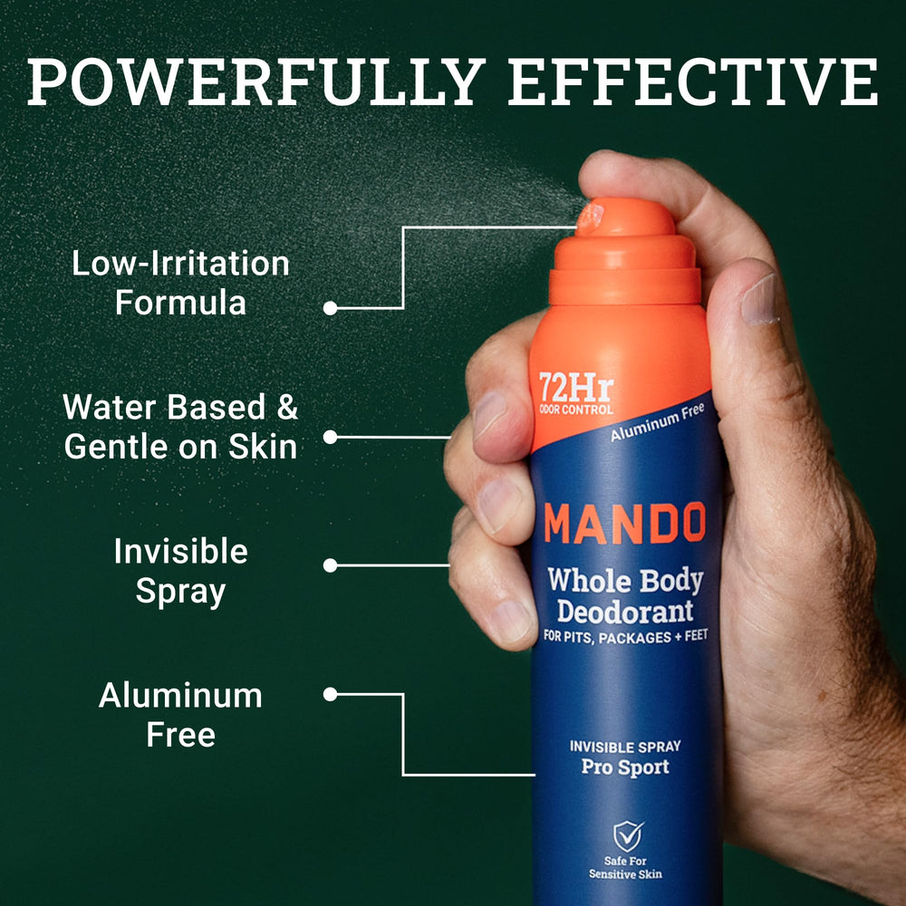 Mando Pro Sport bottle highlights reliable 72-hour odor control.