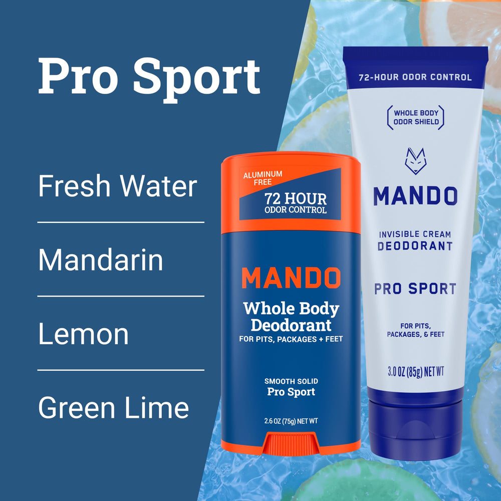 Mando recyclable packaging emphasizes eco-friendly branding and care.