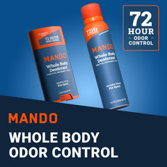 Mando two-piece bundle featuring invisible spray deodorant for hard-to-reach areas.