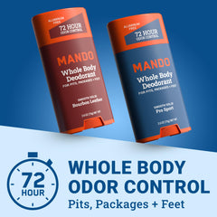 Mando Bourbon Leather stick front view offering all-day odor control