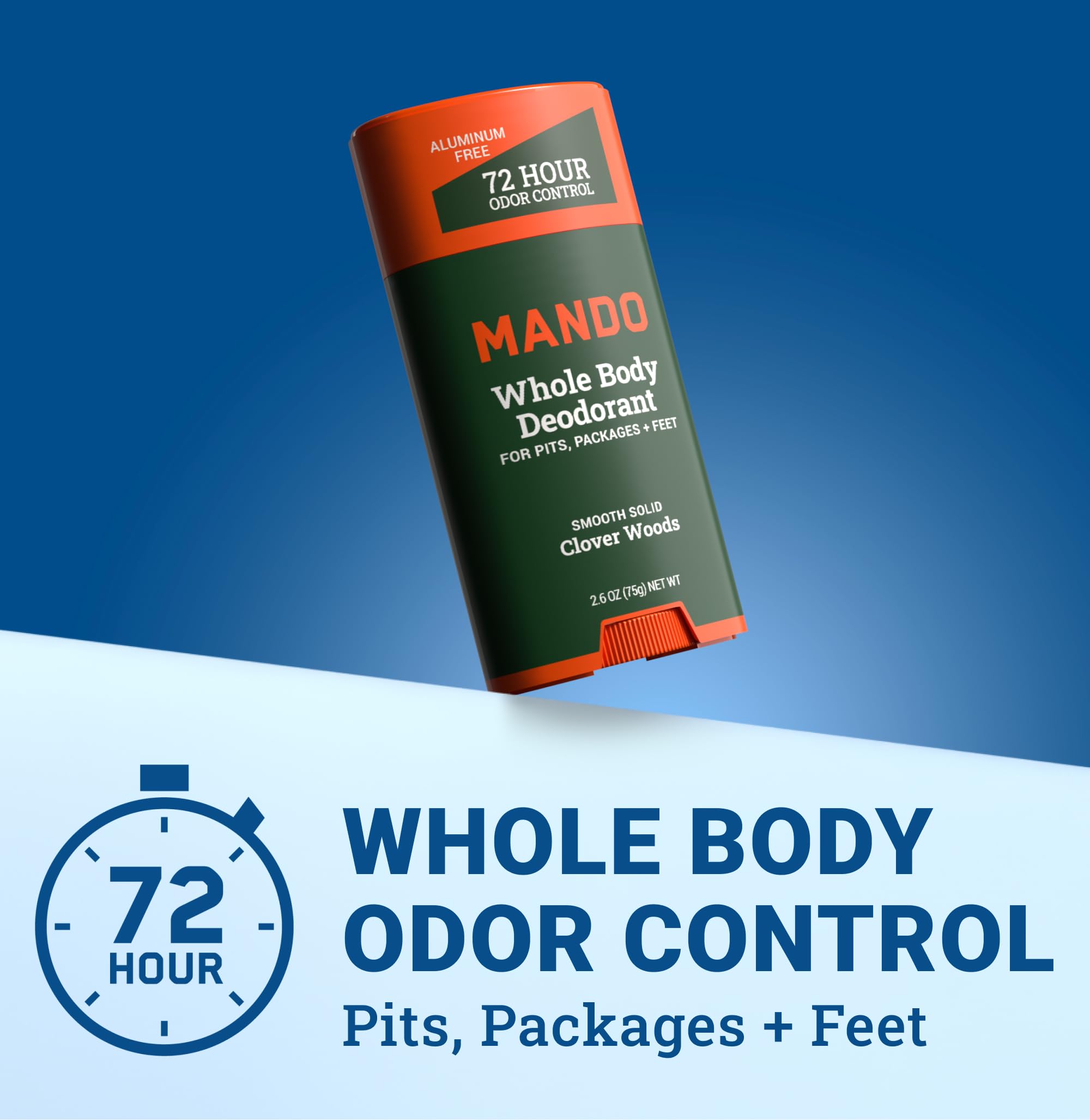 Mando stick close-up shows smooth texture ready for easy application.