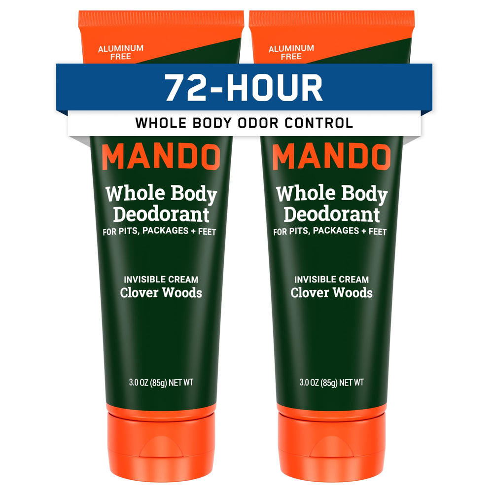 Mando Whole Body Deodorant invisible cream tube for all-day odor protection.