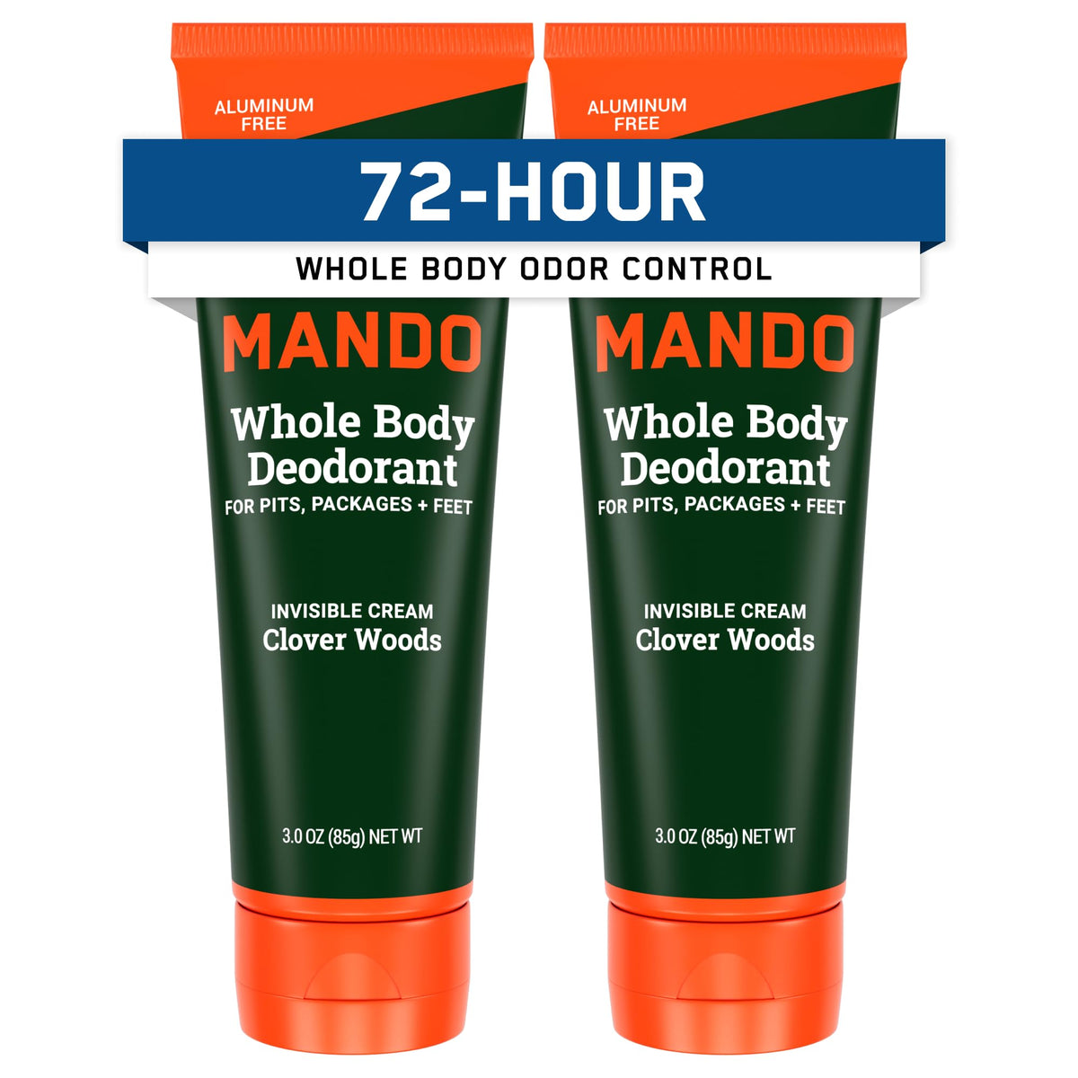 Mando Whole Body Deodorant invisible cream tube for all-day odor protection.