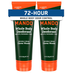Mando Whole Body Deodorant invisible cream tube for all-day odor protection.