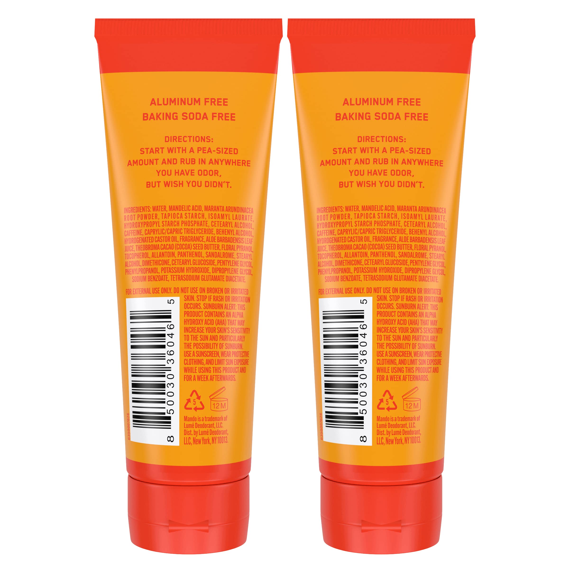Mando Bourbon Leather packaging back highlighting 72-hour odor protection for daily wear.