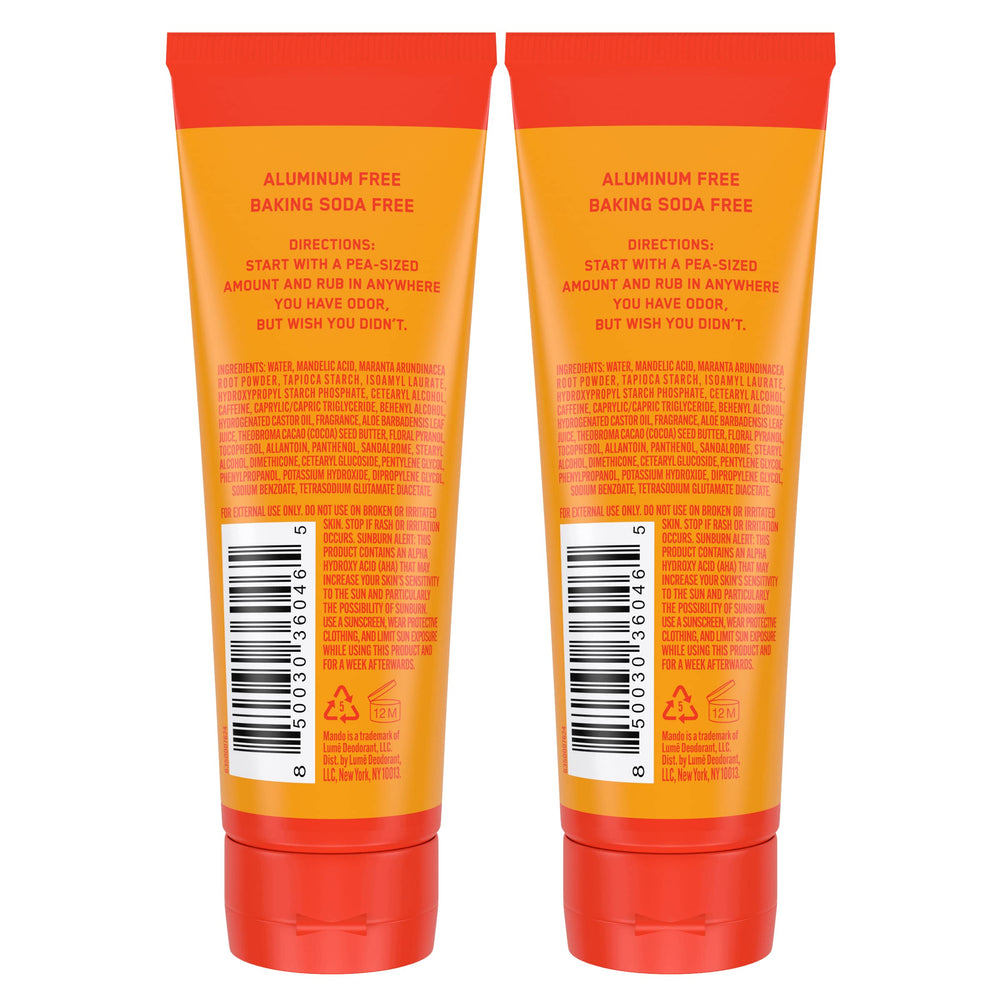Mando Bourbon Leather packaging back highlighting 72-hour odor protection for daily wear.