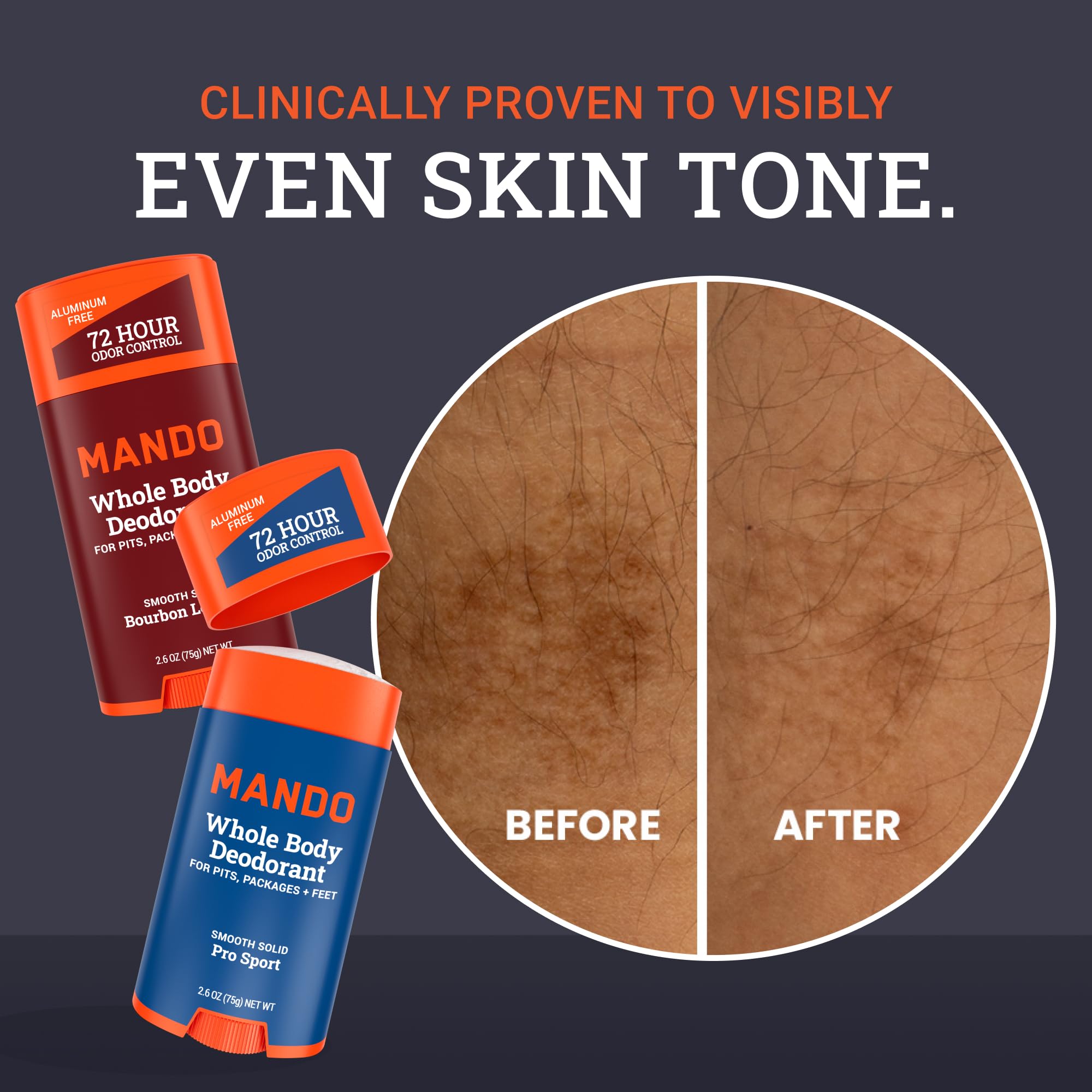 Mando Pro Sport back view notes skin-safe, baking soda-free formula