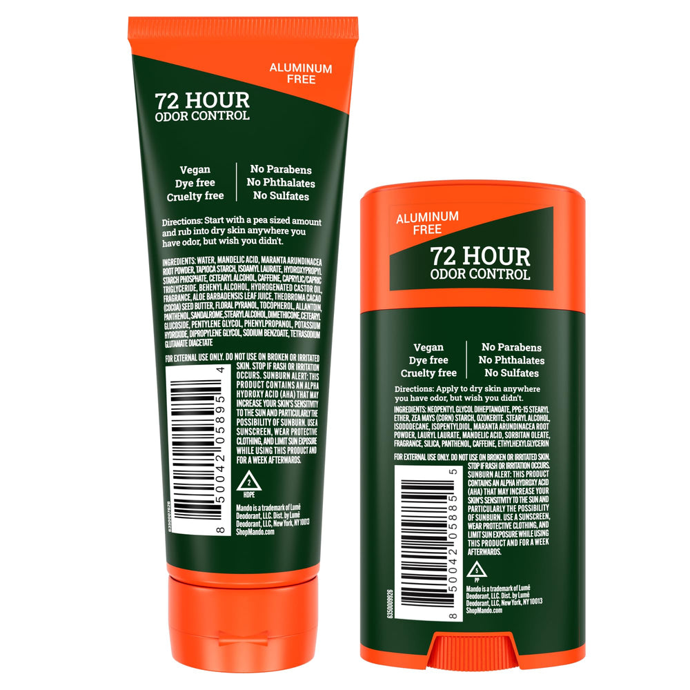 Mando solid stick compact for quick, aluminum-free odor protection.