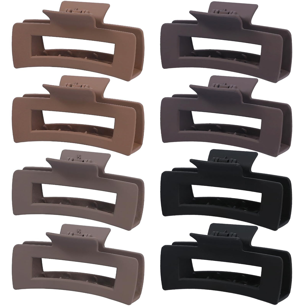 Mandydov gray matte large hair claw clips provide secure daily styling.