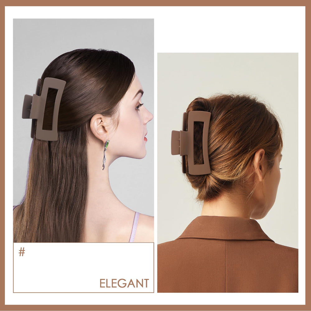 Mandydov large claw clip on ponytail shows strong grip for varied hair.
