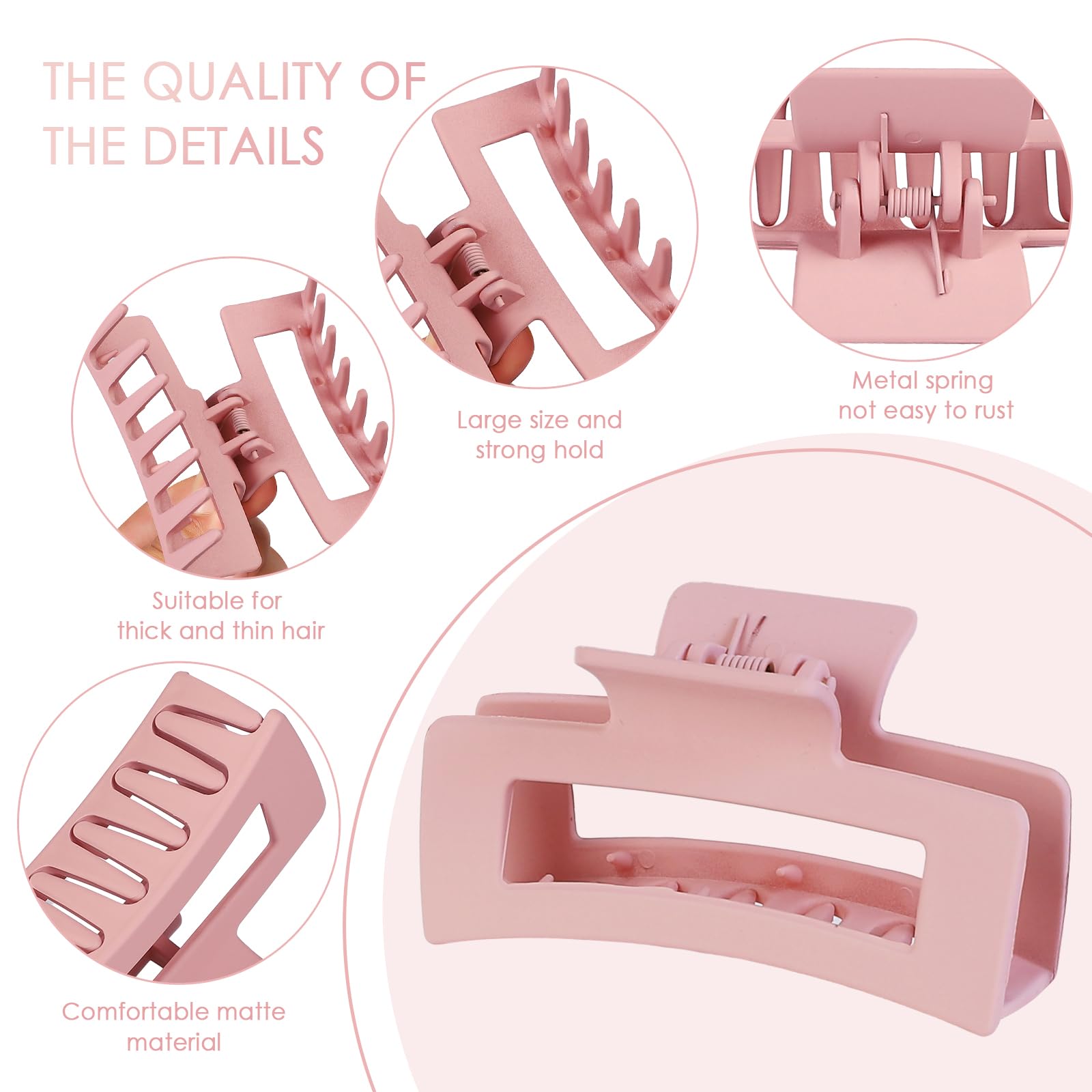 Mandydov clip with 180-degree teeth for versatile hair types.