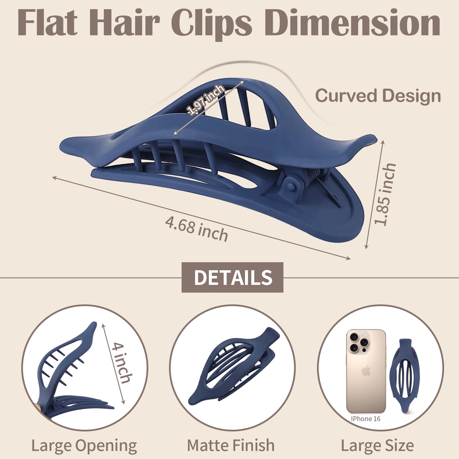 Mandydov lightweight clip offers secure grip on various hair types.