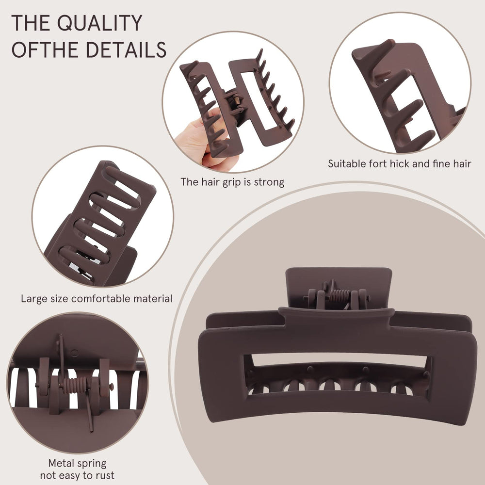 Mandydov matte finish hair clip closeup highlights non-slip texture for steady movements.